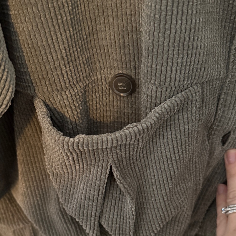 Gray/Olive Green Button-Up Jacket - Picture 3 of 4